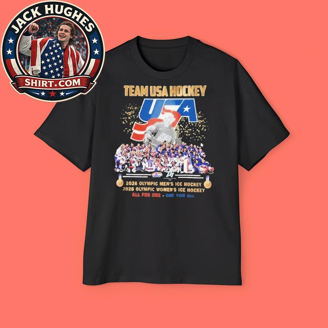 Team Usa Hockey 2026 Olympic Mens And Womens All For One One For All Logo T-Shirt