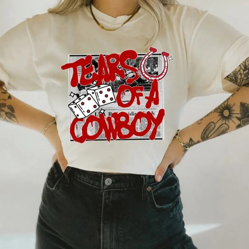 Tears Of A Cowboy Tee, graphic tees women, western outfits women, western tops clothing, rodeo cowgirl outfits women,...