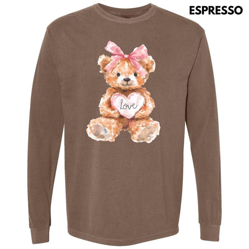 Teddy Bear Love Long Sleeve Comfort Colors T-Shirt 'NLB' Hoodie, Sweatshirt | HypeCrazeTee.com
