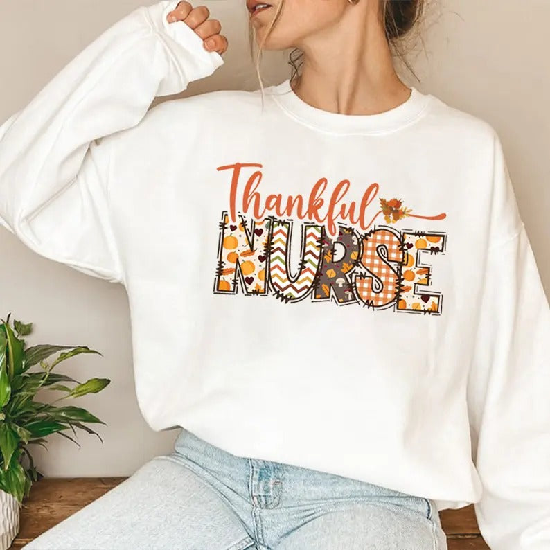 Thankful Nurse Gift, Thanksgiving Nurse Shirt, Nurse Shirt, Thankful Nurse Shirt, Nurse Gift, Thanksgiving Shirt, Cute...