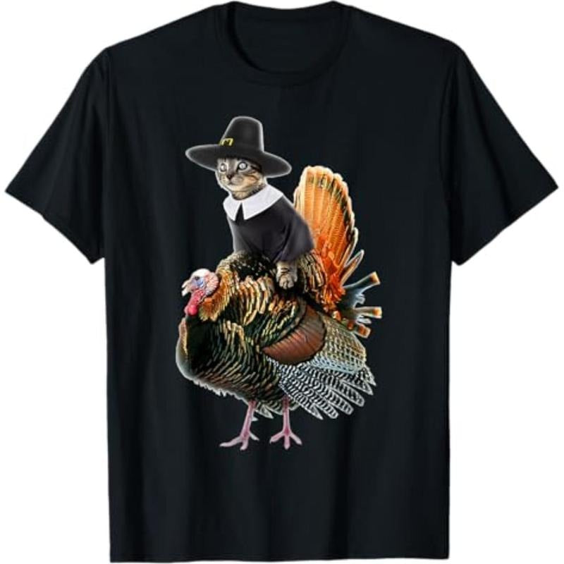 Thanksgiving Cat Pilgrim Costume Thanksgiving Turkey Gift T-Shirt for Men Women Hoodie, Sweatshirt | HypeCrazeTee.com