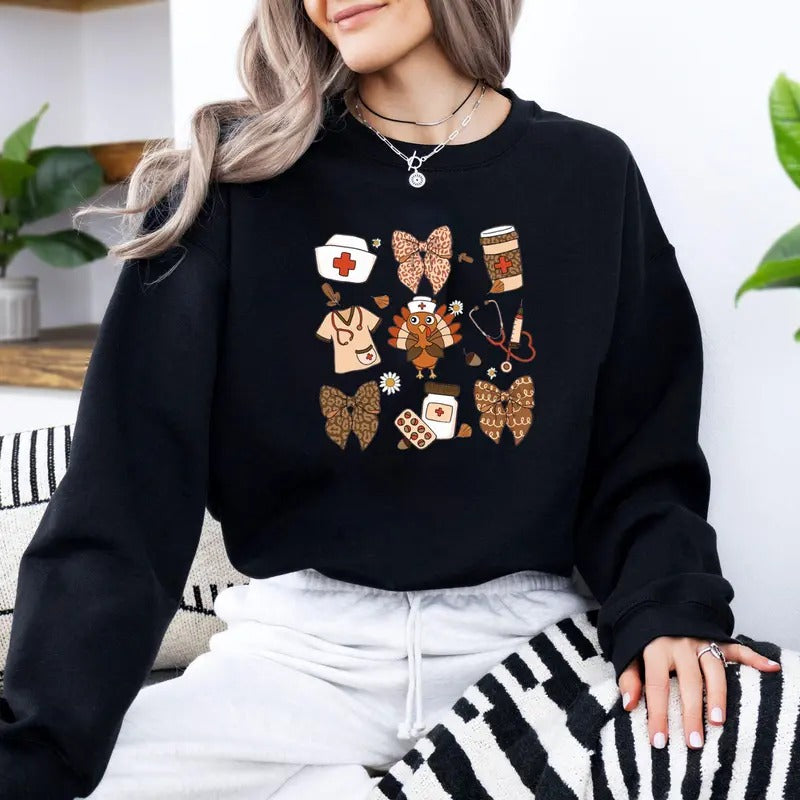 Thanksgiving Nurse Shirt Nurse Thanksgiving Cute Funny Nurse Thanksgiving Shirt RN CNA Emergency Department Medical Team T-Shirts, Hoodie, Sweatshirt