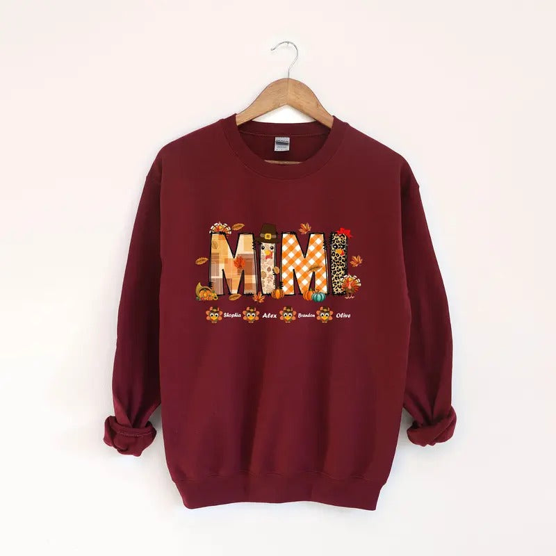 Thankssgiving Personalized Mimi Shirt Thanksgiving Mimi Custom Name Thanksgiving Thanksgiving Day Shirt T-Shirts, Hoodie, Sweatshirt