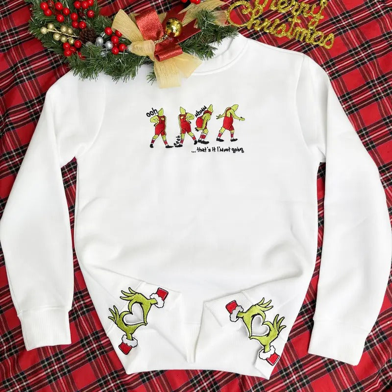 That's It I'm Not Going Sidebow Embroidered Sweatshirt, Funny Character Christmas Embroidered Shirt Hoodie | HypeCrazeTee.com