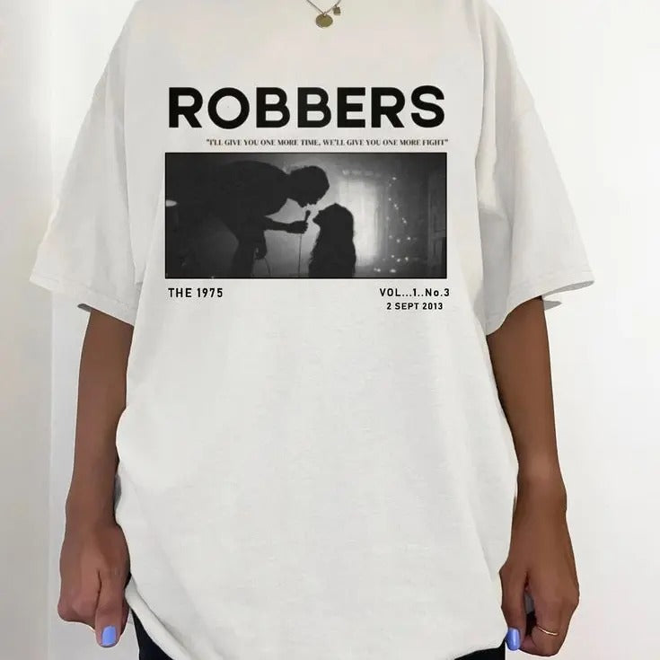 The 1975 Band Shirt, Robbers Album Newspaper Graphic Fan Tee Hoodie, Sweatshirt | HypeCrazeTee.com