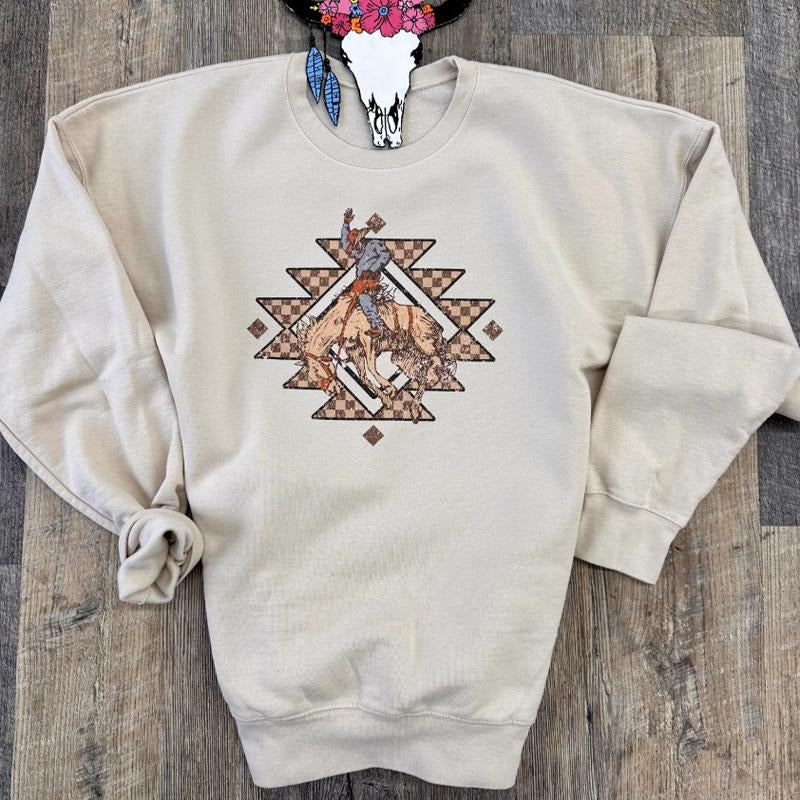 The Aztec Bronc Sweatshirt, Aztec Hoodies, western clothing stuff, western outfits women tops, country western girl...