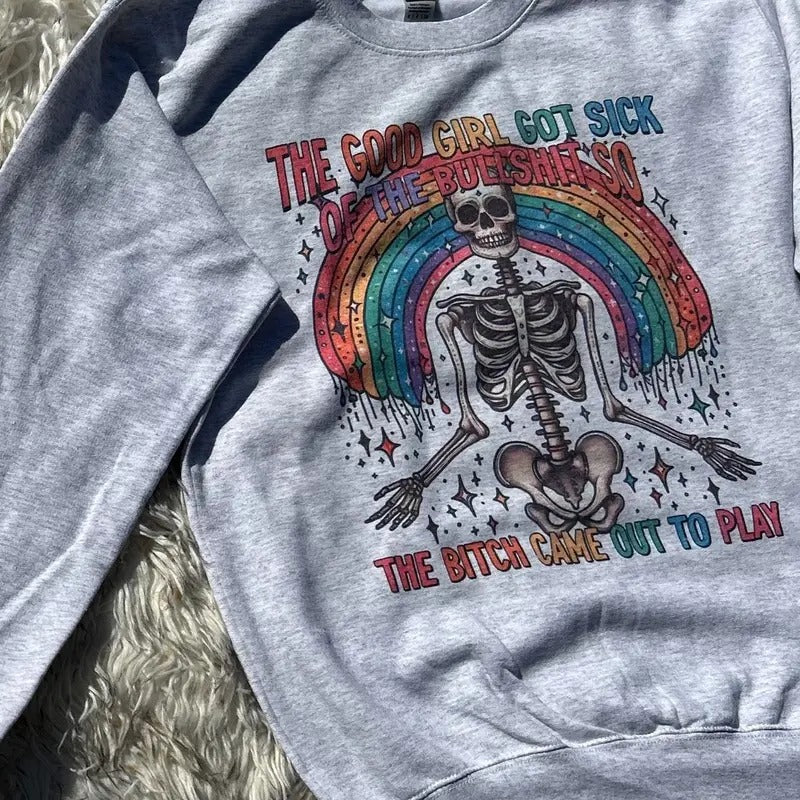 B*Tch Came Out Play Ash Grey Sublimation T-Shirts, Hoodie, Sweatshirt