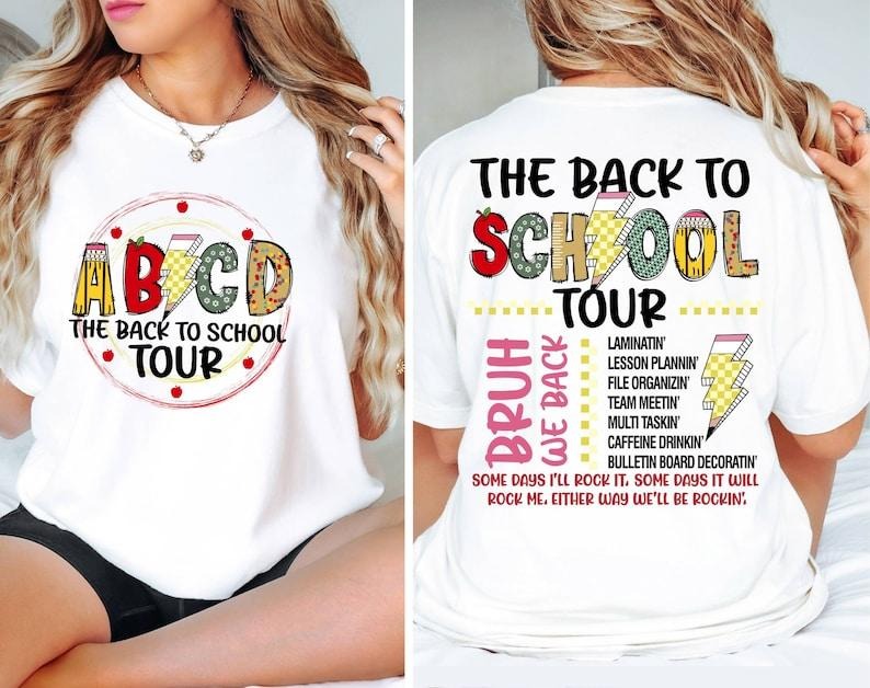 Back School Tour Shirt ABCD Teacher Shirt Teacher Back School First Day School Teacher Shirt Teacher Team T-Shirts, Hoodie, Sweatshirt