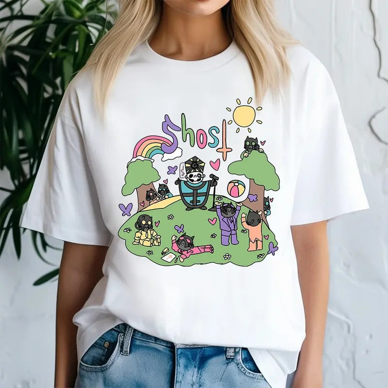 The Band Ghost Cartoon Shirt, Funny Halloween Tee Sweatshirt Hoodie, Spooky Season, Halloween Ghost Shirt, Cute Halloween...