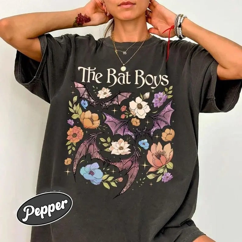 The Bat Boys Flower  Shirt, Acotar Graphic Book Love Shirt, The Night Court T-Shirt, Gift for Book Lover Graphic Tee...