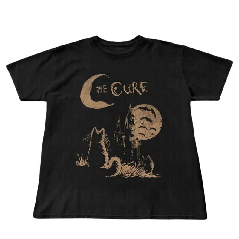 The Cure Gothic Cat T-Shirt - 90s Alt Indie Rock -  Cat Lover gifts, the cure fan gifts Hoodie, Sweatshirt | HypeCrazeTee.com