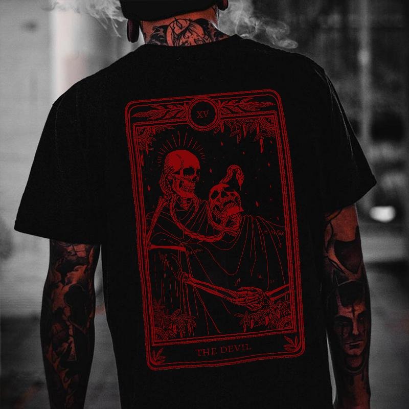 The Devil Sk Print T-Shirt - Naughty Clothes Men Hoodie, Sweatshirt | HypeCrazeTee.com