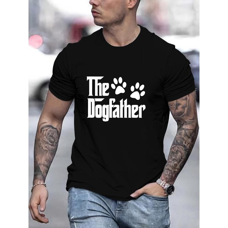 The Dog Father Print T Shirt, Tees For Men, Casual Short Sleeve T-shirt For Summer Made in USA Hoodie, Sweatshirt