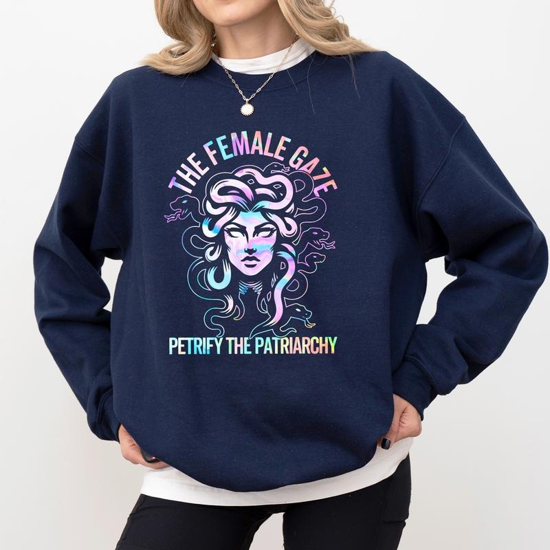 The Female Gaze Sweatshirt, Feminist Crewneck, Girl Power Long Sleeved Pullover, Women Empowerment Sweater, Women...