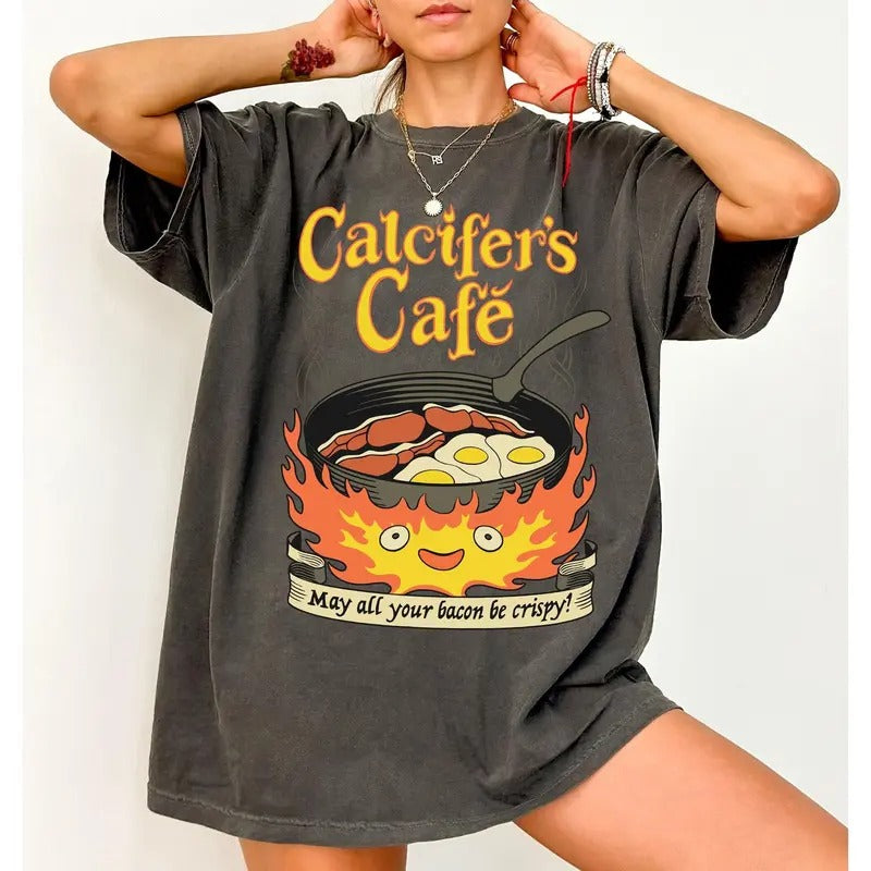 The Fire Demon Calcifer Shirt, Howl's Moving Castle, Howl and Sophie Shirt, Hayao Miyazaki, Studio Ghibli Shirt Hoodie,...