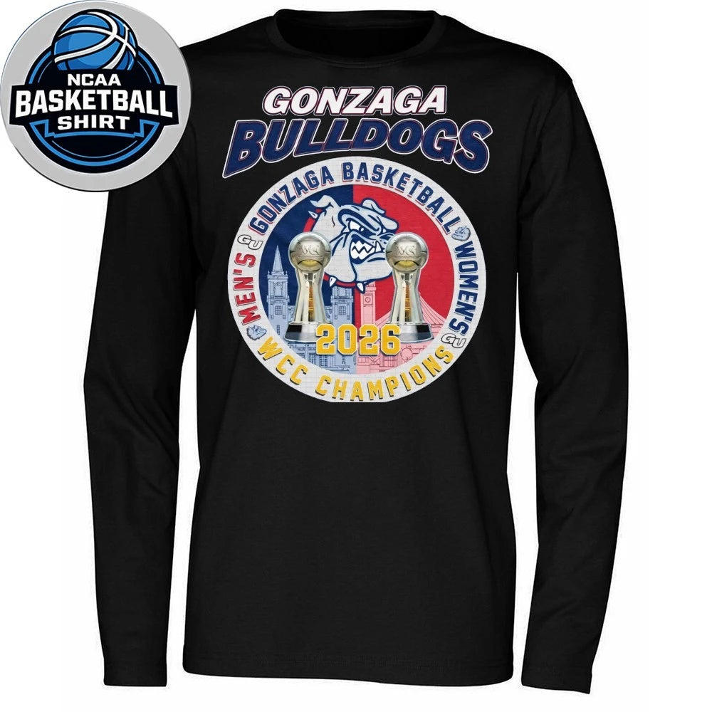 The Gonzaga University men’s and women’s basketball teams are expected to win the 2026 West Coast Conference Championship (WCC) Logo Shirt