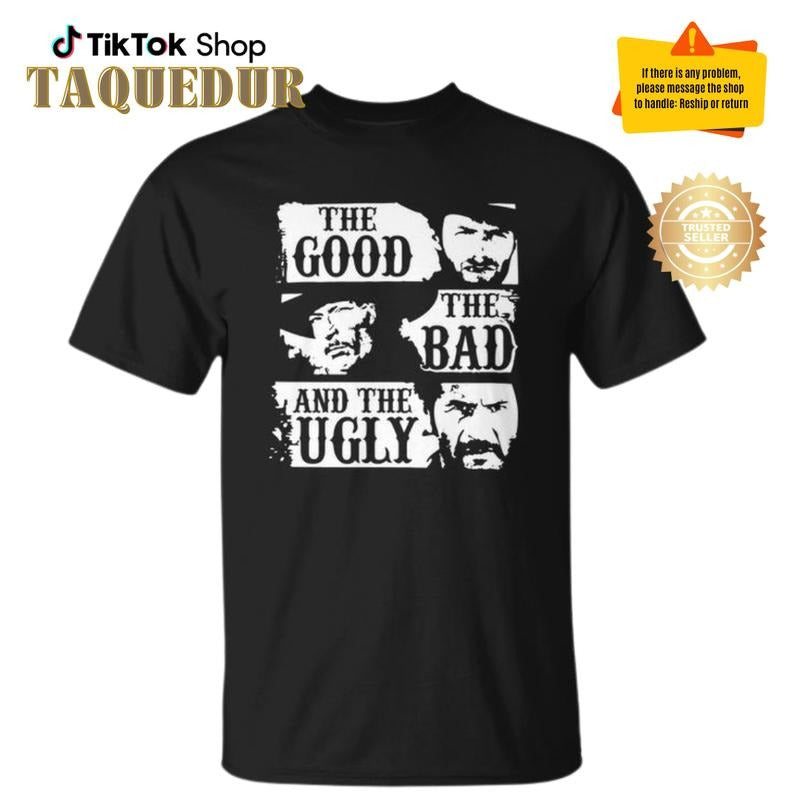 The Good The Bad and The Ugly Classic Action Movie Men's White T-Shirt, Clint Eastwood T-Shirt Hoodie, Sweatshirt