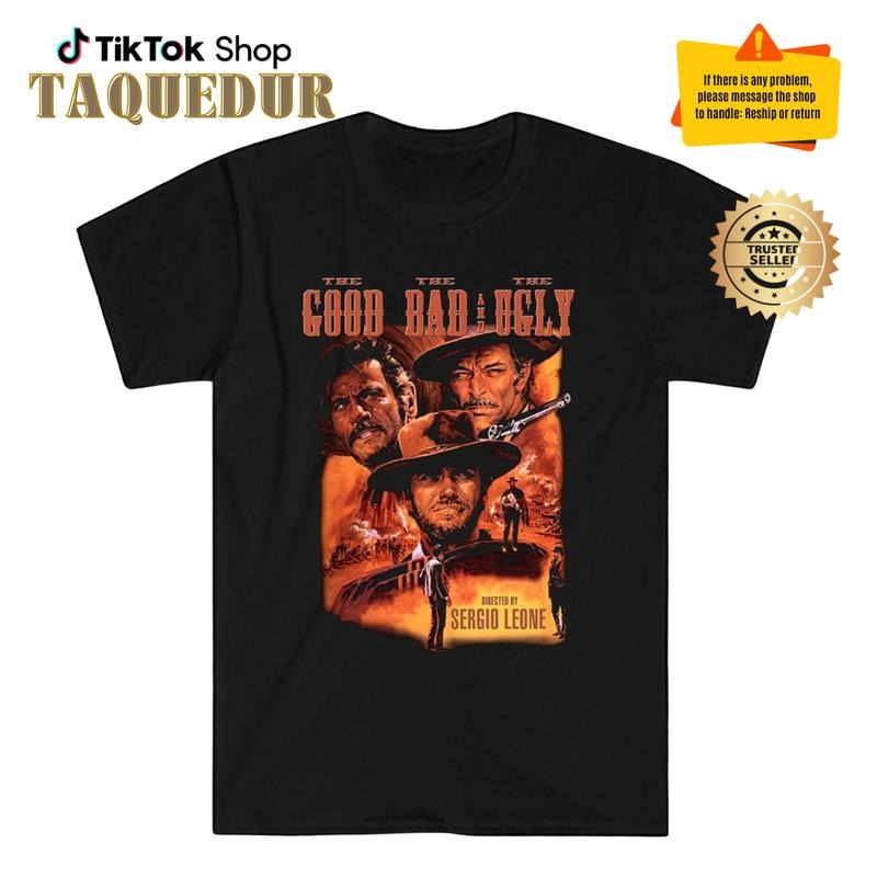 The Good The Bad and The Ugly Men's Navy Black T-Shirt Clint Eastwood T-Shirt Hoodie, Sweatshirt | HypeCrazeTee.com
