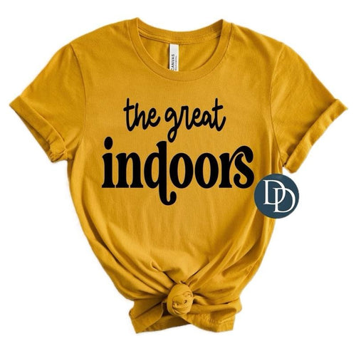 "The Great Indoors" Random Color Graphic T-Shirt, Comfortable Comfy Top Womenswear Everyday Love Soft Streetwear Casual...