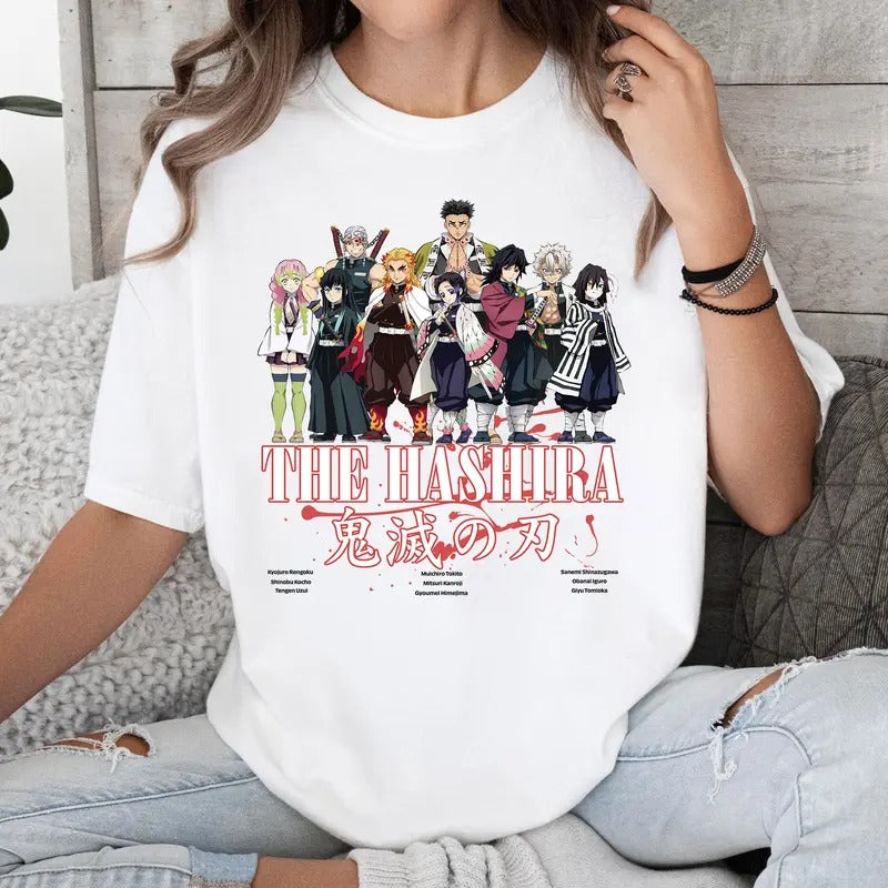 The Hashira DM Characters Shirt Crewneck Hoodie Comfort Cotton Sweatshirt | HypeCrazeTee.com