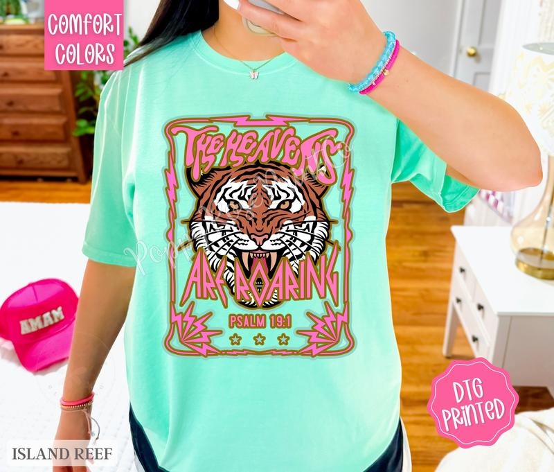 The Heavens Are Roaring Front Comfort Colors Shirt, Cute Religious Tshirt, Christian Tee Hoodie, Sweatshirt