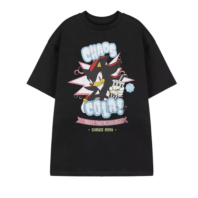The Hedgehog Black Shadow Chaos Cola Short Sleeved T-Shirt Mens