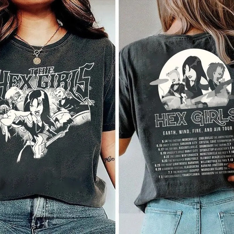 The Hex Girls Rock Band Music Tee, The Hex Girls Music Concert 2024 Shirt, Unisex Short Sleeve Tee Shirt Top Womenswear...