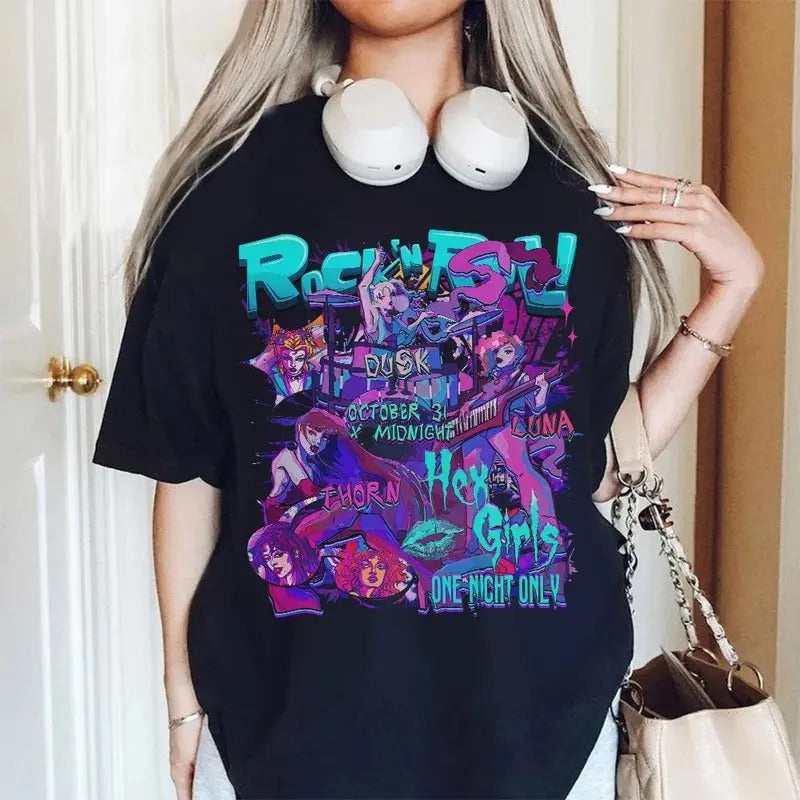 The Hex Girls Tour, Hex Girls Concert Shirt, Retro Halloween Hex Girls Rock Band Concert Tee Rocker Mama, Spooky Shirt,...