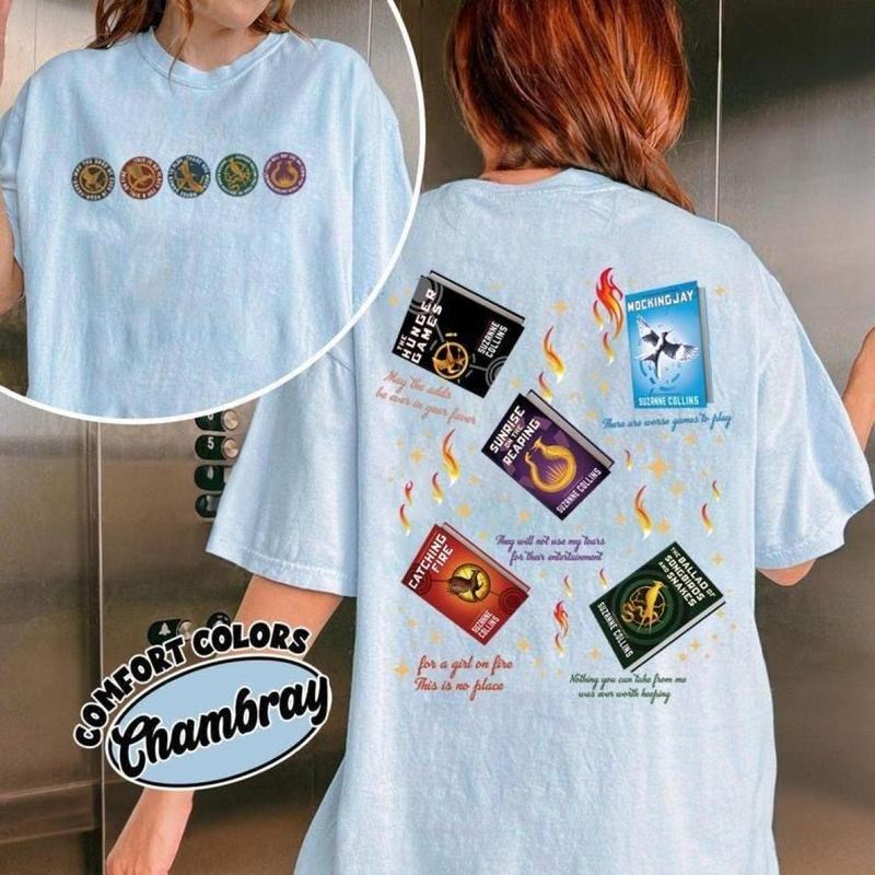 The Hunger Games 2-sided T-Shirt, Suzanne Collins Book, Sunrise on the Reaping tee, Gifts for Book Lovers, Bookish Gift,...
