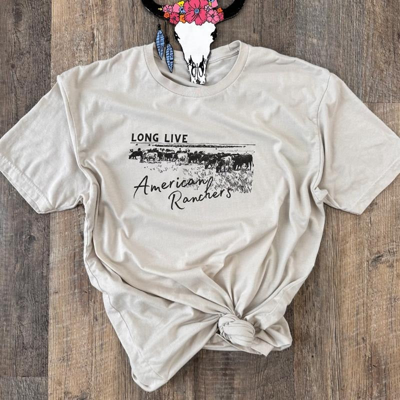 The Long Live the American Rancher T-shirt, Long live cowboy crewneck sweatshirt, western clothing stuff, western outfits...