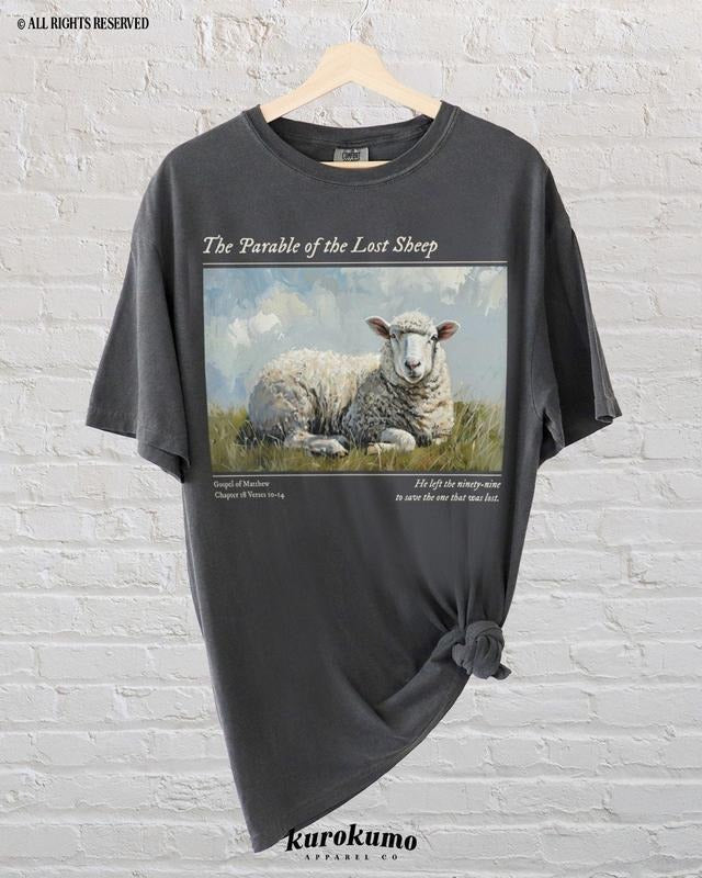 The Lost Sheep Bible Verse Tshirt Faith Based Clothing Christian Church Clothes Catholic Shirts Religious Gifts Vintage...