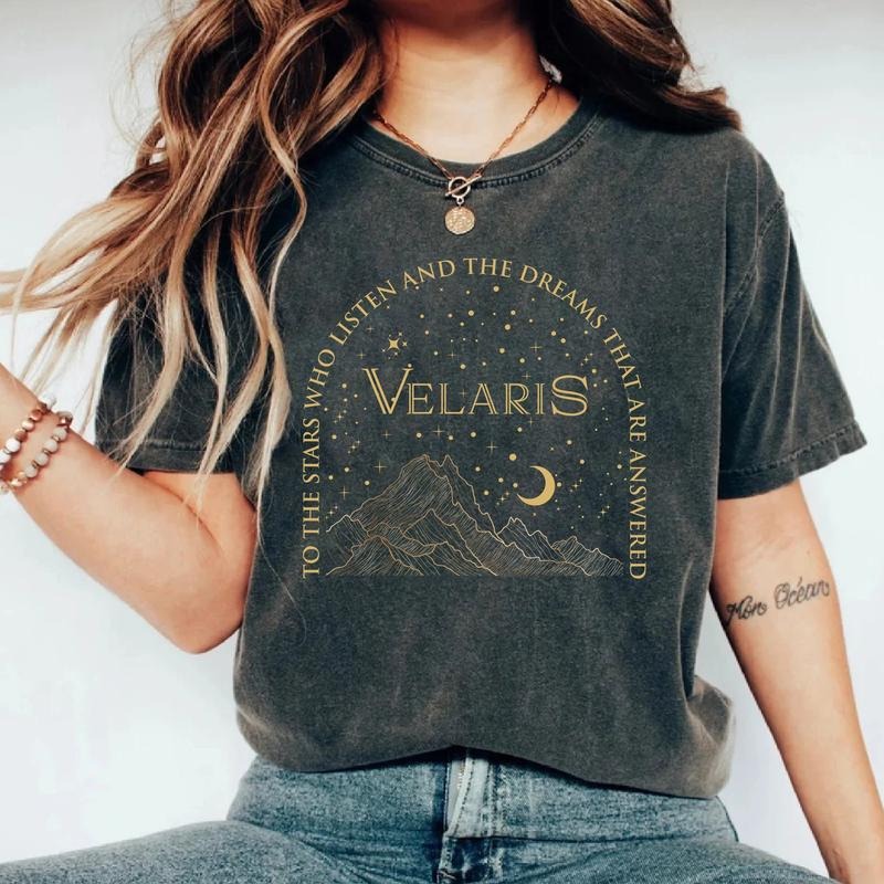 The Night Court t-shirt, Gold print Velaris t-shirt, A court of Thorns, acotar shirt Hoodie, Sweatshirt | HypeCrazeTee.com