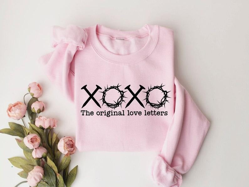 Original Love Letters XOXO Jesus Bible Verse Shirt Christian Religious Valentine Jesus Lover ; Cotton Menswear T-Shirts, Hoodie, Sweatshirt