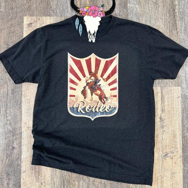 The Rodeo Badge T-Shirt, Rodeo crewneck sweatshirt, western clothing stuff, western outfits women tops, country western...