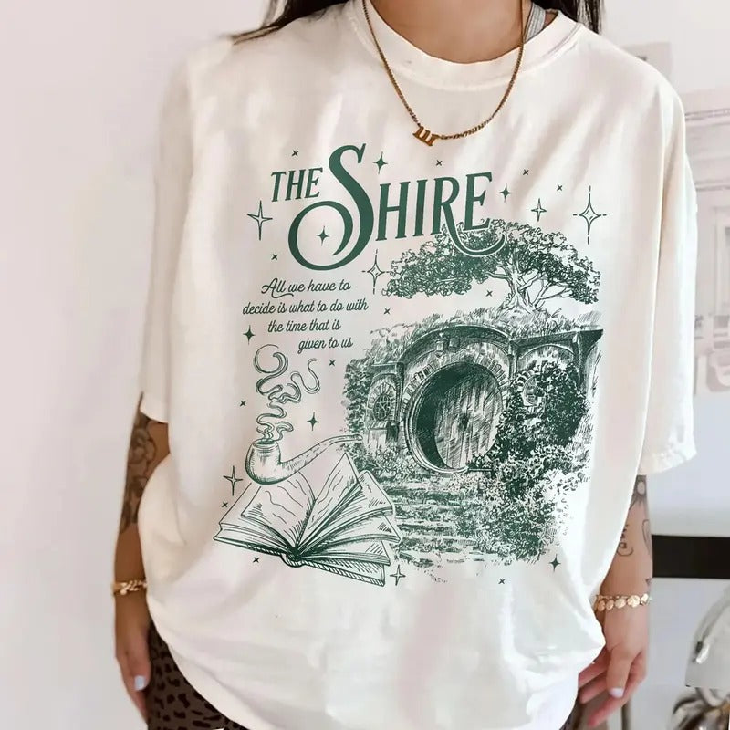 The Shire LOTR Tee Shirt, Fantasy Book Lover Shirt, LOTR Sweatshirt, The Shire Sweater Hoodie | HypeCrazeTee.com