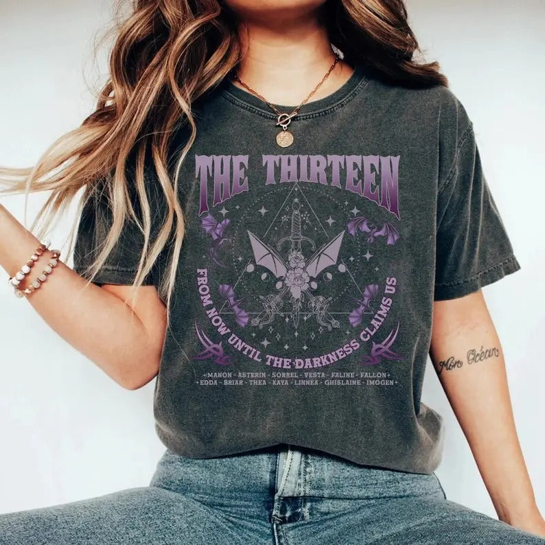 The Thirteen Throne Of Glass Shirt, From Now Until The Darkness Claims Us, Throne Of Glass SJM Merch, We Are The Thirteen...