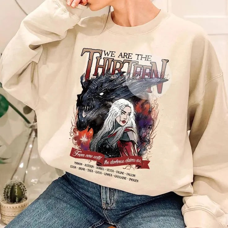 The Thirteen Throne of Glass Sweatshirt - From Now Until the Darkness Claims Us, SJM Merch, Bookish Fan Apparel T-Shirts,...