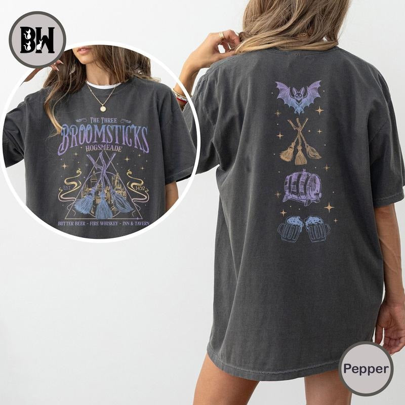 The Three Boomsticks Comfort Colors Shirt, Wizard Beer Shirt, Wizard Shop, Broomstick Wizard Shirt, Wizard World Shirt,...