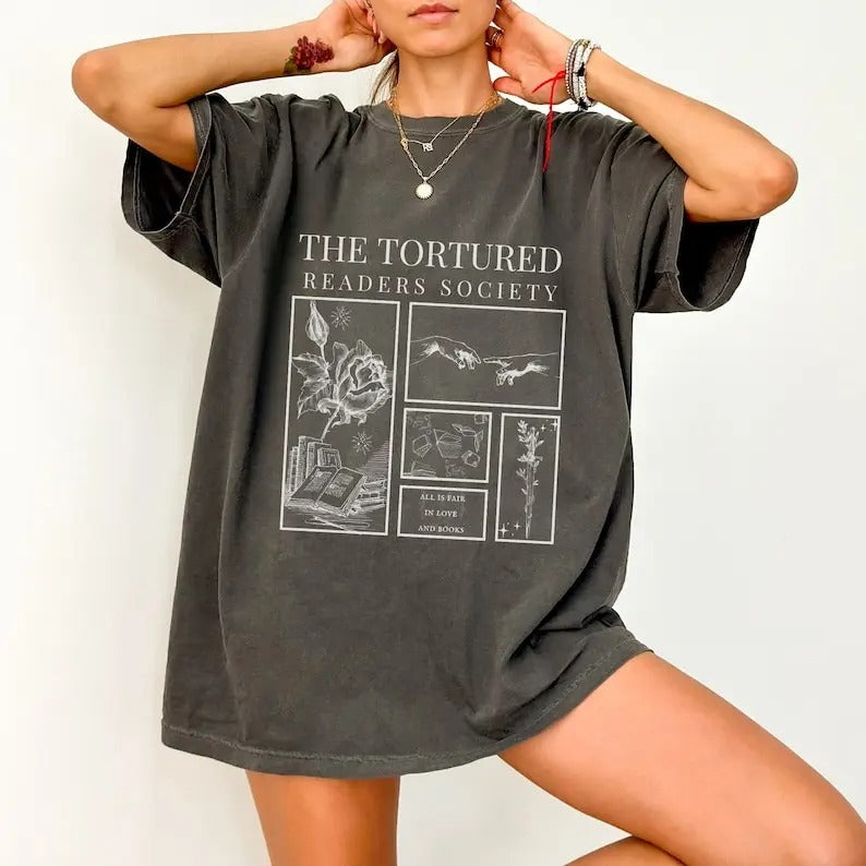 The Tortured Readers Society T-Shirt. Book lover shirt. Bookish shirt. Booktok shirt. Born to read shirt. Classic Lit...