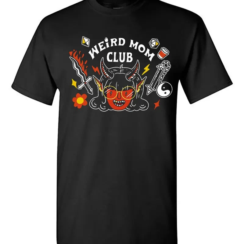 The Weird Mom Club Demon Hellfire Gaming Girl on Unisex black shirt Hoodie, Sweatshirt | HypeCrazeTee.com
