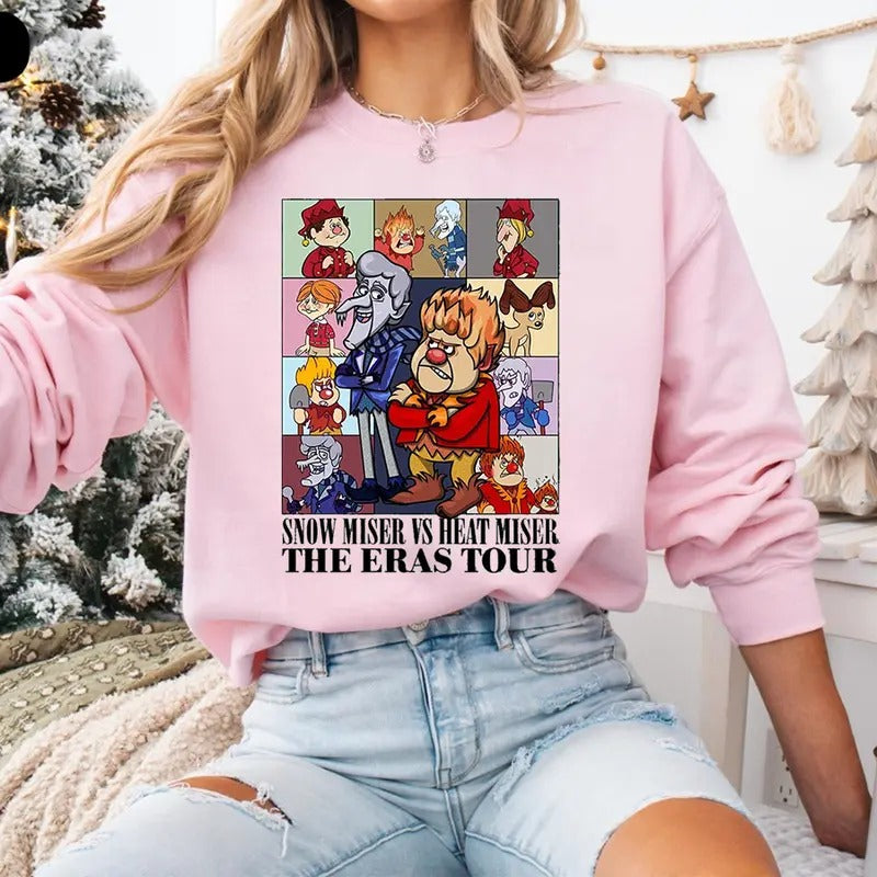The Year Without Santa Claus Eras Tour Sweatshirt, Miser Brothers Eras Tour Hoodie, Heat Miser TShirt, Christmas Movie...