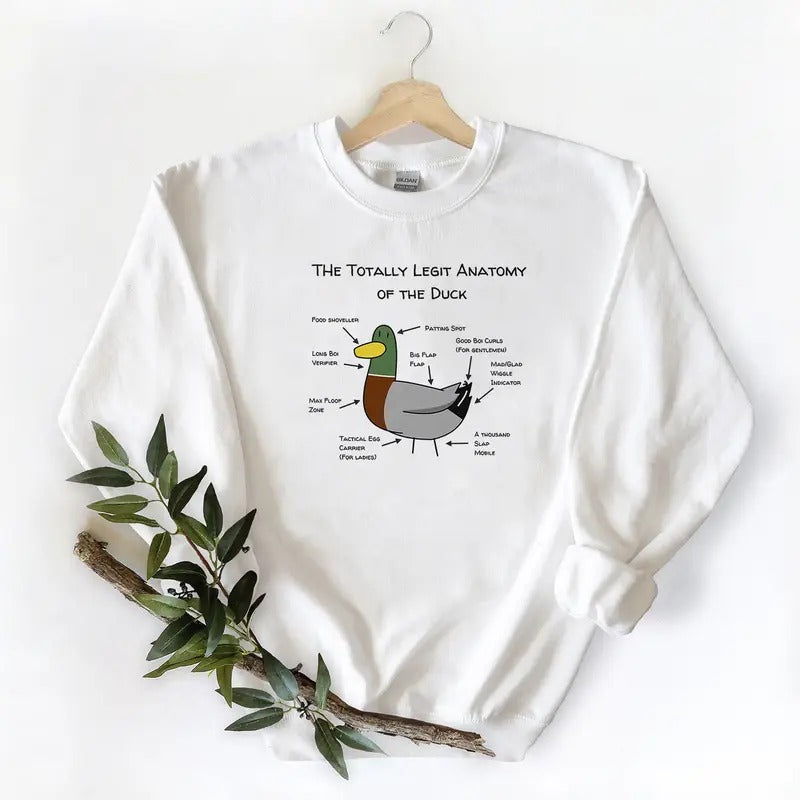 The totally legit anatomy of the duck Sweatshirt Mallard Duck Hunting Season Unisex T-shirt Hoodie Cotton | HypeCrazeTee.com