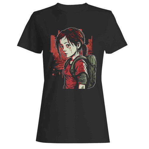 The Last Of Us Ellie Backpack Zombie Apocalypse Anime Women's T-Shirt Tee