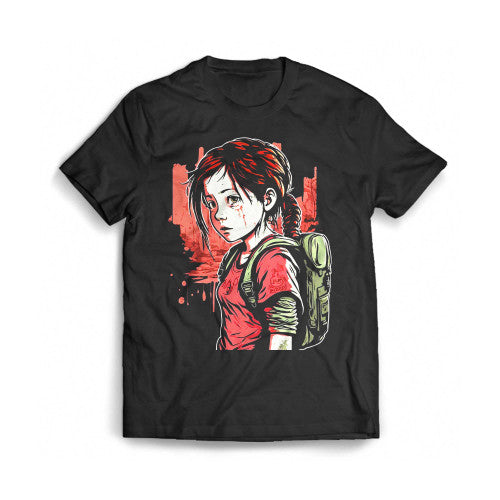 The Last Of Us Ellie Backpack Zombie Apocalypse Anime Mens T-Shirt Tee