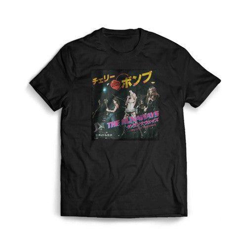 The RUNAWAYS Cherry Bomb Japan Tour Rock Band Joan jett Men's T-Shirt Tee