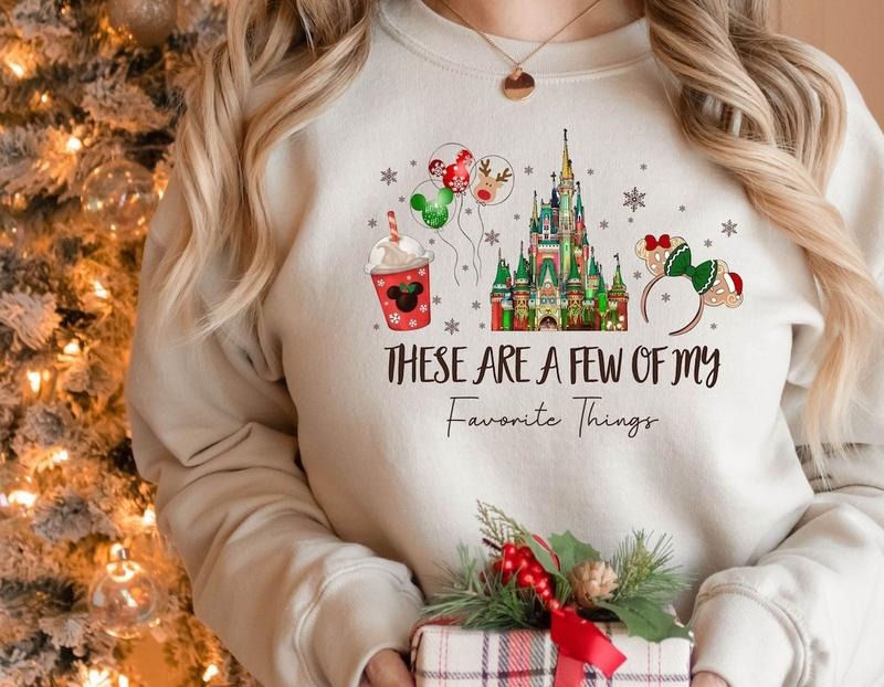 These Are a Few of my Favorite Things Christmas Sweatshirt Hoodie, Snacks Shirt Christmas Castle Shirt | HypeCrazeTee.com