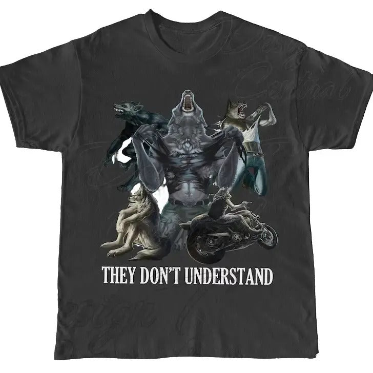 They Don't Understand Alpha Wolf Shirt, Unhinged Sigma Wolf Meme, Litterally Me Shirt Classic Cotton Top Hoodie, Sweatshirt