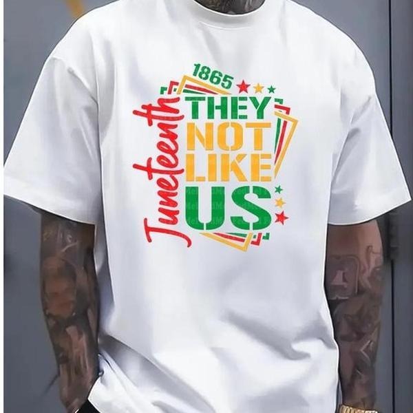 They Not Like Us Juneteenth Independence Day Summer Fashion Men's Casual Graphic  T-Shirts, Fitness Wear