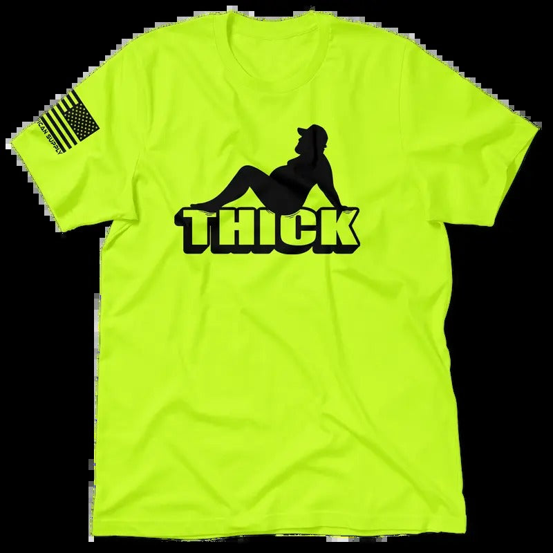 Thick - Men's Hi Visibility Safety Yellow Work T-Shirt Jersey Menswear For Blue Collar Workers | Funny, Sarcastic |...