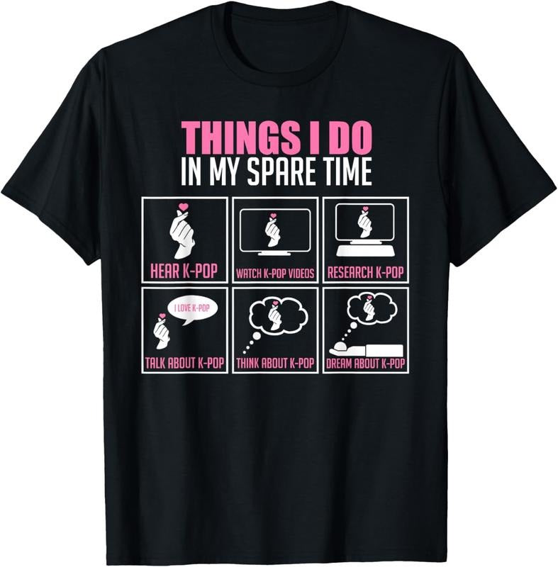 Things I do in my spare time cool kpop merch k-pop T-Shirt Cotton Fit Hoodie, Sweatshirt | HypeCrazeTee.com